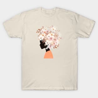 Black Woman in Flower Headdress T-Shirt